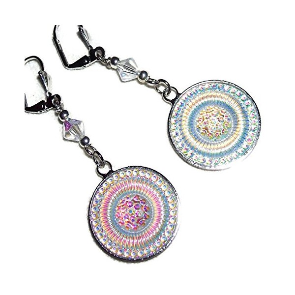 CIRCLE OF LIFE LOVE EARRINGS Color Changing Sparkling Effect Long