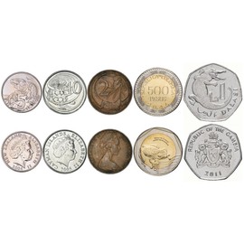 5 Different Coins With Reptiles and Amphibians - Turtles Crocodiles Lizards Frogs - Exotic Wildlife Collectible Coin Set