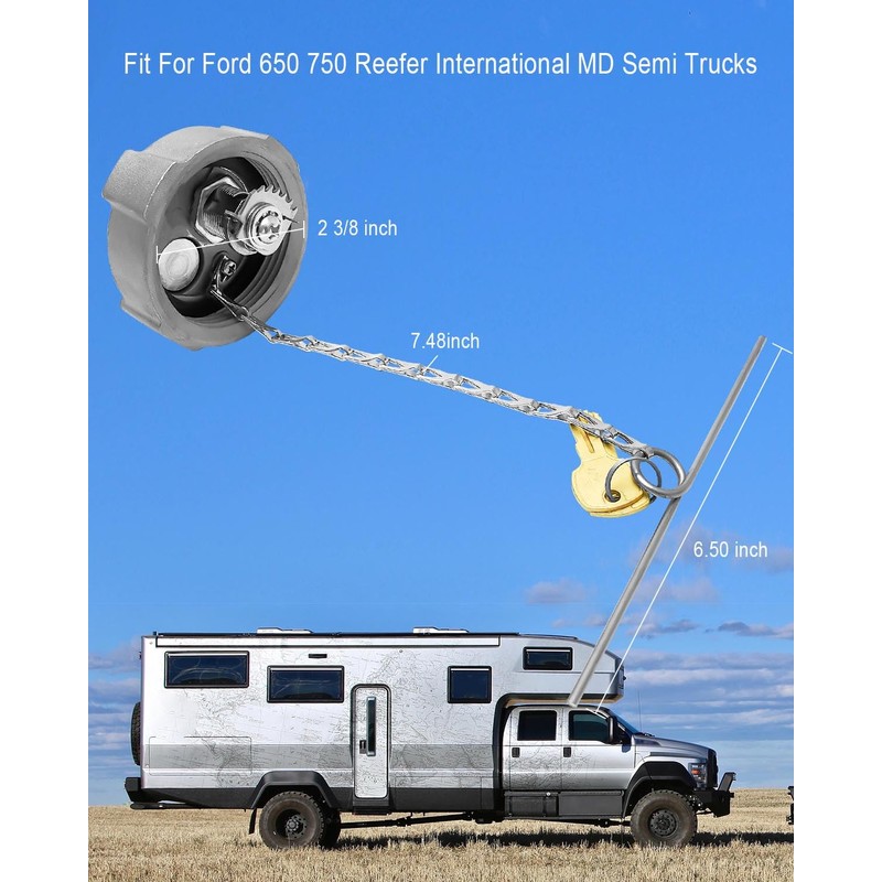 NTSUMI 2 3/8" Locking Diesel Fuel Cap Fit for Freightliner
