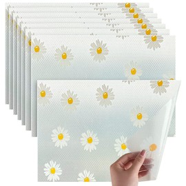 Pack of 8 Antibacterial Fridge Mats, 45 x 30 cm Washable Fridge Mats, DIY Cut to Size Fridge Mat, Drawer Mat Kitchen, for Kitchen, Cabinet, Table, Shelves