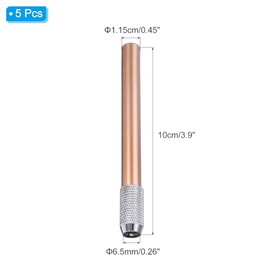 PATIKIL Extensores de Lápiz, 5 Piezas de Soporte de Lápiz de Metal Ajustable para Lápiz de Pluma para Lápiz Corto de Lápiz de Colores de Crayón de Oficina de Escritura, Naranja