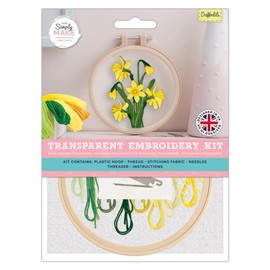 Simply Make Adults Daffodil Sewing Needle Stitch Embroidery Hobby Kit, Makes The Perfect Present for Any Creativity Enthusiast, or Hobbyist, Ideal for Beginners and New Starter