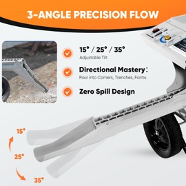 Premium Chute Extension,Compatible with Mud brand Cement Mixers,18Inch Features 15/25/35 Degree Adjustable Angles, Anti-Rust Coated, Ideal for Various Concrete Pouring and Construction Applications