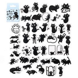 45 Cute Cat Stickers, Cat Stickers, Cartoon Cat Scrapbook Stickers, Kawaii Cat Stickers, Scrapbooking Journaling Stickers for Laptops, Gifts for Adults, Children