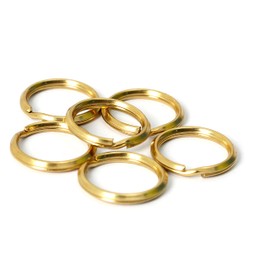 Key Chain Ring Outer Diameter 0.8 inch (20 mm) 6 Pieces Part Brass Key Chain Ring Key Ring Double Ring Flat Key Ring Key Chain Ring