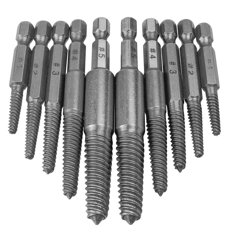 Mesee 10 Pcs Damaged Screw Extractor Set, Screw Extractor, 1/4