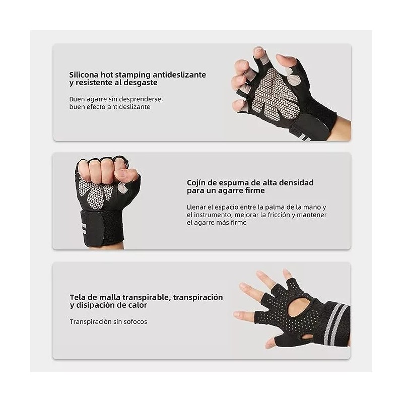 Nemuri Guantes Para Gym Con Muñequera Mujer Rosa, Pesas, Crossfit