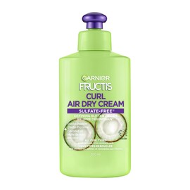 Garnier Fructis Curl Air Dry Cream Sulfate-Free Defining Butter Cream, for All Curl Types, with Coconut Oil and Elasto-Protein, 300mL