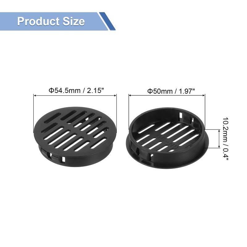 uxcell Round Soffit Vents 2 inch, 8Pcs Black Plastic 50mm