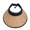 Women's Sun Hat - Large Brim Foldable Visor Cap Straw