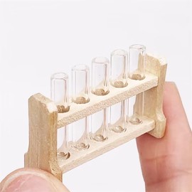 1 Set Dollhouse Accessories 1/12 Miniature Test Tubes for Science Lab Dollhouse Decoration Accessories Miniature Dollhouse (1.5x0.4x1.1 inch)