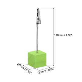 PATIKIL Place Card Holder, 10 Pack Memo Clip Holder Stand with Alligator Clasp Table Number Holders Wooden Base for Pictures Note Card Paper, Green