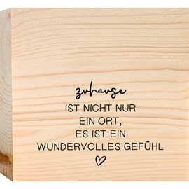 Welcome Home - Home is Feeling Wooden Picture + Test Tube for Standing Opt. as a Vase or Money Gift - Housewarming Gift, Wooden Decoration, Wooden Picture, Beautiful Things, Hygge Lifestyle
