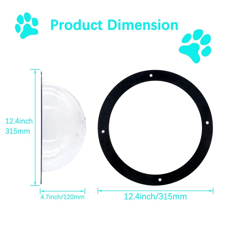 2-Pack 12.4" Acrylic Dog Fence Peek Window with Air Holes