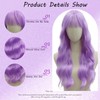 EVLYNN Long Natural Purple Wigs for White Women Light Purple