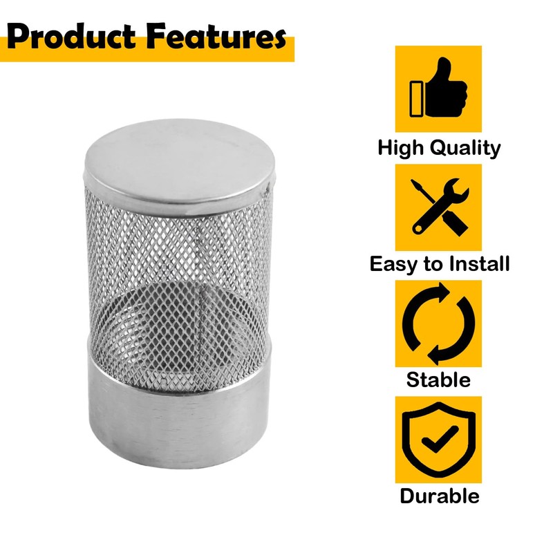 Etersec Dia Hose Inlet Suction Strainer Filter, Stainless Steel Water