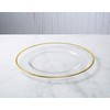Classic Touch Decorium Glass Clear Chargers with Gold Rim- Set