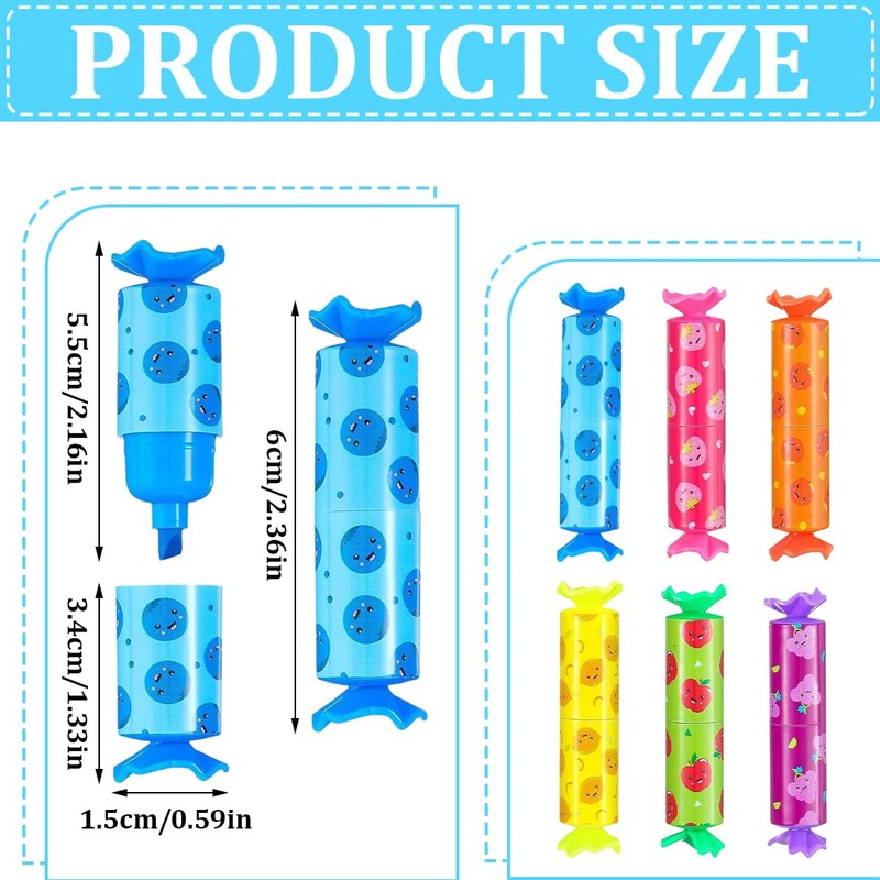 WUSJCOF Pack of 12 Mini Highlighter Pens Set Mini Textliner