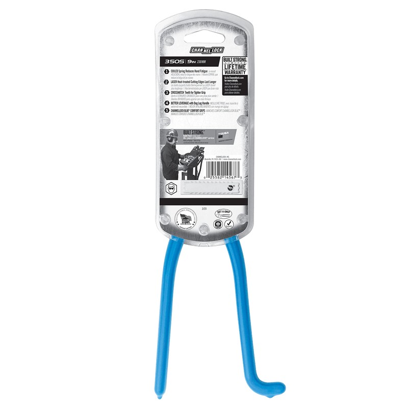 Channellock Ironworkers Plier 350S - Spring Loaded, Side-Cutting - 9