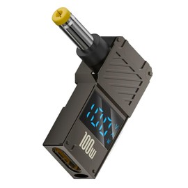 chenyang USB C to DC Adapter,USB C Female to DC 4.8x1.7mm Barrel Jack Plug PD 100W Laptop Fast Charging Adapter with Wattage Display