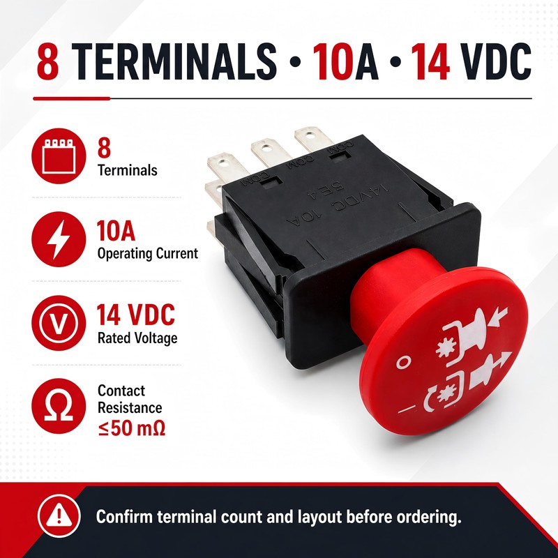 8 Terminals 10A PTO Switch Replace 4174684 500016 430-528 725-07534