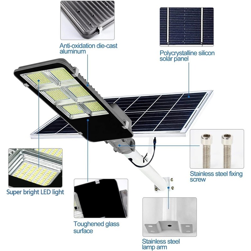 Unbranded 2000W Commercial LED Solar Street Lights Outdoor Ultra Daylight