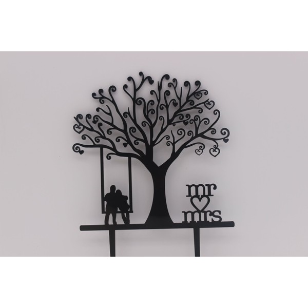 Meijiafei Wedding Cake Topper - Groom and Bride Together Under