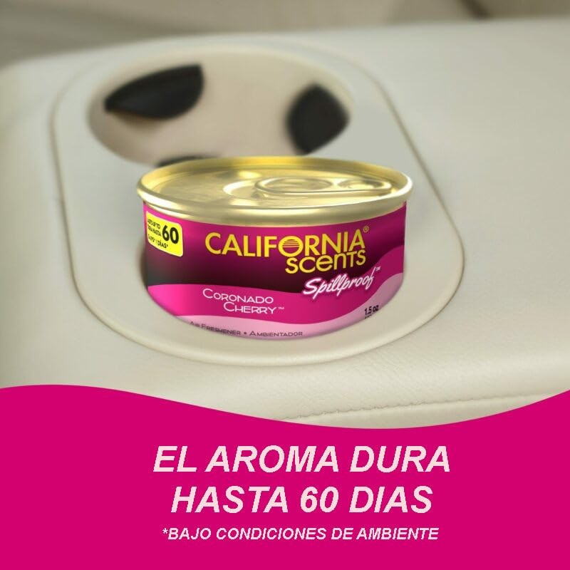 4 Pack Aromatizante Auto California Scents Cherry corcho 60 días