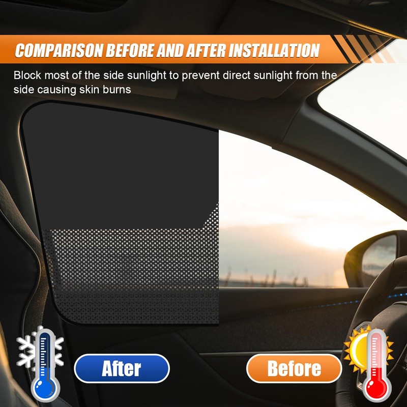 UHANBUT Car Front Side Window Sunshade, Magnetic Automotive Windshield Privacy