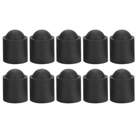 OUKENS Billiard Cue Head, Pack of 10 Pool Cue Tip Rubber Cover Billiard Cues Stick Protective Cap Accessories (Black)