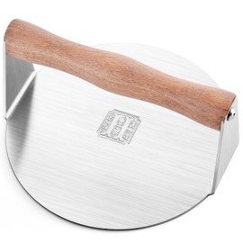 RTT Stainless Steel Burger Press-Engraved Letter Customized Gift idea,6 inch Round Burger Smasher, Professional Griddle Accessories Kit, Grill Press Perfect for Flat Top Griddle Grill Cooking