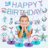 Mermaid Birthday Decorations Mermaid Party Honeycomb Centerpieces, Hanging Swirls Happy