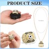 12 Pcs Soccer Championship Rings with Display Chain and Stand