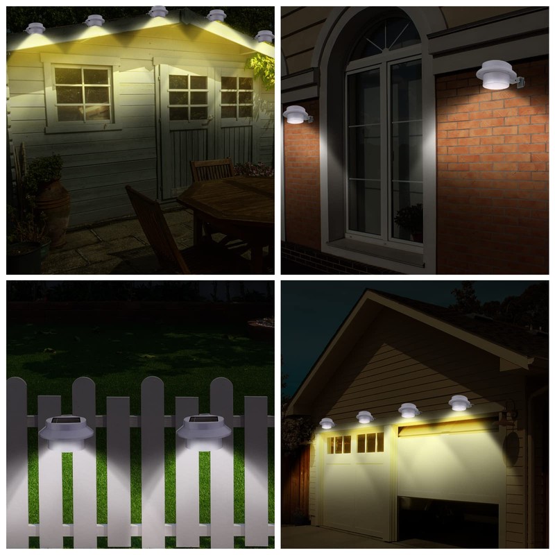 16 Pcs Solar Powered LED Gutter Lights 3 LED Deck