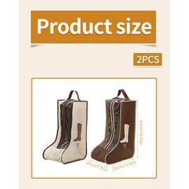 FDCGAS Boot Storage Bag with Handle, 2 Pieces Portable Boot Bag with Handle, Dustproof and Waterproof Boots Garage Travel Shoe Bag Shoes Bag for Home, Travel