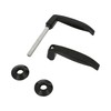 AMIG - Set of Black Aluminium Base Door Handles Without