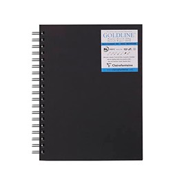 Clairefontaine Goldline 960082C Sketchbook with Spiral Bound 40 Sheets 17.8 x 25.4 cm 250 g Ideal for Dry Techniques Pack of 1 White