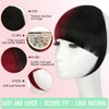 FELENDY Clip in Bangs Black and Red Fake Bangs Natural