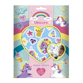 Totum 71568 Unicorn Window Sticker: Reusable Unicorn Stickers for Windows and Mirrors, Gift for Children, H: 21.00 cm, L: 16.00 cm, W: 0.50 cm