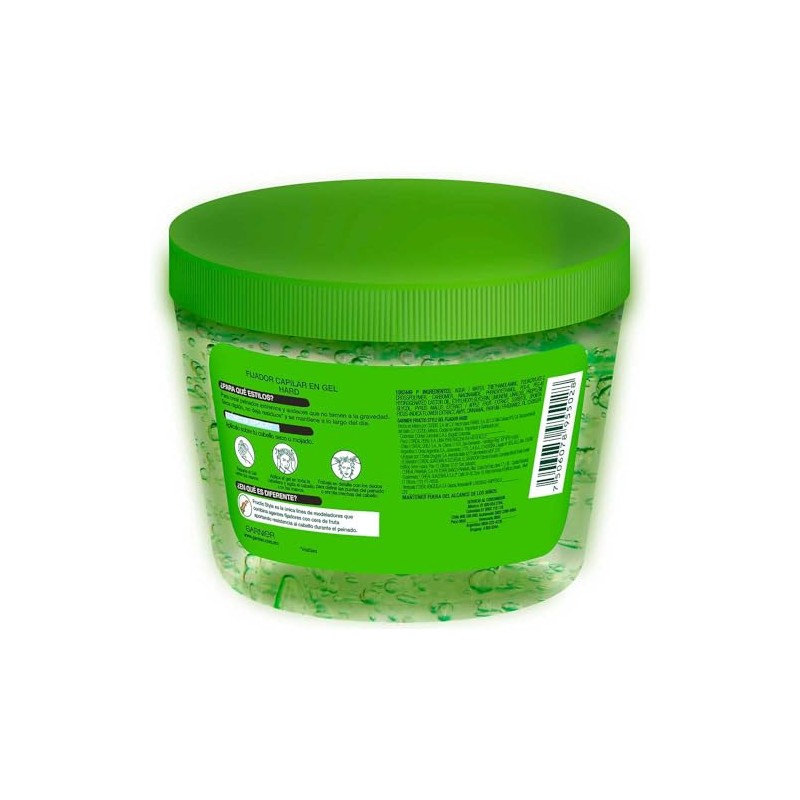 Garnier Fructis Style Gel Hard Tarro, 600 gr