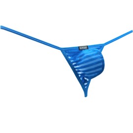 IKINGSKY Tanga sexy de tiro bajo con espalda en Y para hombre, Azul, XX-Large