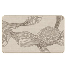 Koesus Modern Abstract Door Mat, Abstract Neutral Minimalist Line Door Mat Indoor Outdoor Entrance Porch, Beige Bath Mats, Modern Welcome Mats, 17x30 Inches