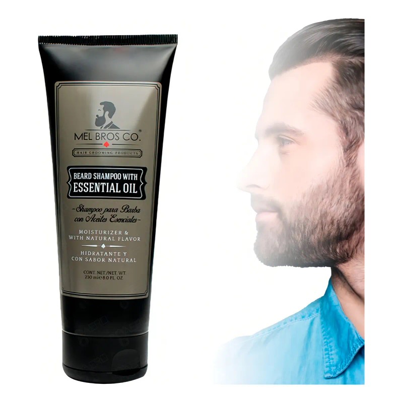 Shampoo Barba Mel Bros Co. Aceites Esenciales Hidrata 230 Ml