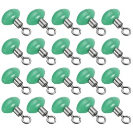 PATIKIL 0.7"x0.5" Cross-Line Fishing Swivels & Bead, 20Pcs Glow in The Dark T Shape Pulley Slide Rig Rolling Swivels Fishing Hooks Connector Terminal Tackle, Green