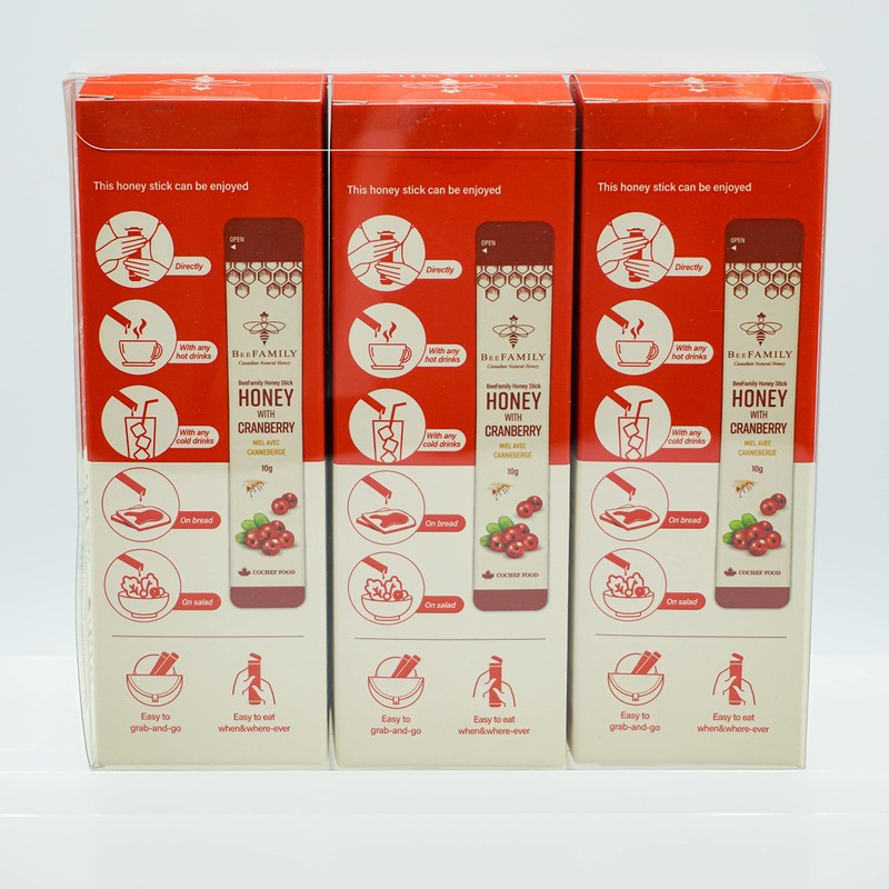 BeeFamily - Cranberry Honey Stick 300g Multi Pack