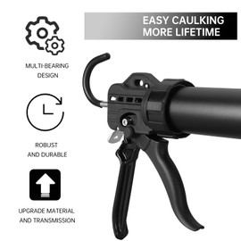 CogniForge Heavy Duty Sausage Tube Caulk Gun,25:1 Thrust Ratio Professional Caulking Gun for 20 oz Sausage Pack /10 oz Cartridge Adhesives,Replaceable Nozzle Tips Included
