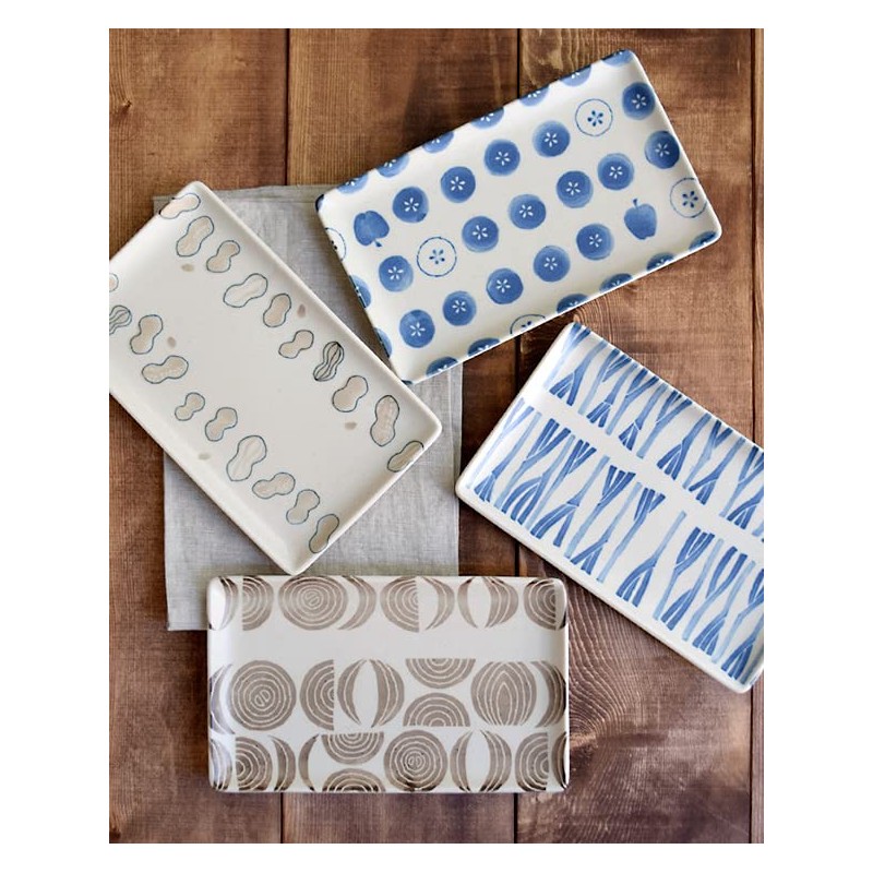 ks-00302 Tableware East Oblong Plate, 8.3 inches (21 cm), Fruit