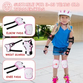 BURSUN Children's Knee Pads, Adjustable Knee Pads, Elbow Pads, Wrist Guards, Protector Set for Inline Skating, Scooter, Skateboard, Roller Skates