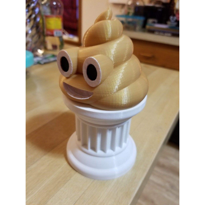 Znet3D Poop Emoji Trophy - Hand Painted Poop Emoji -