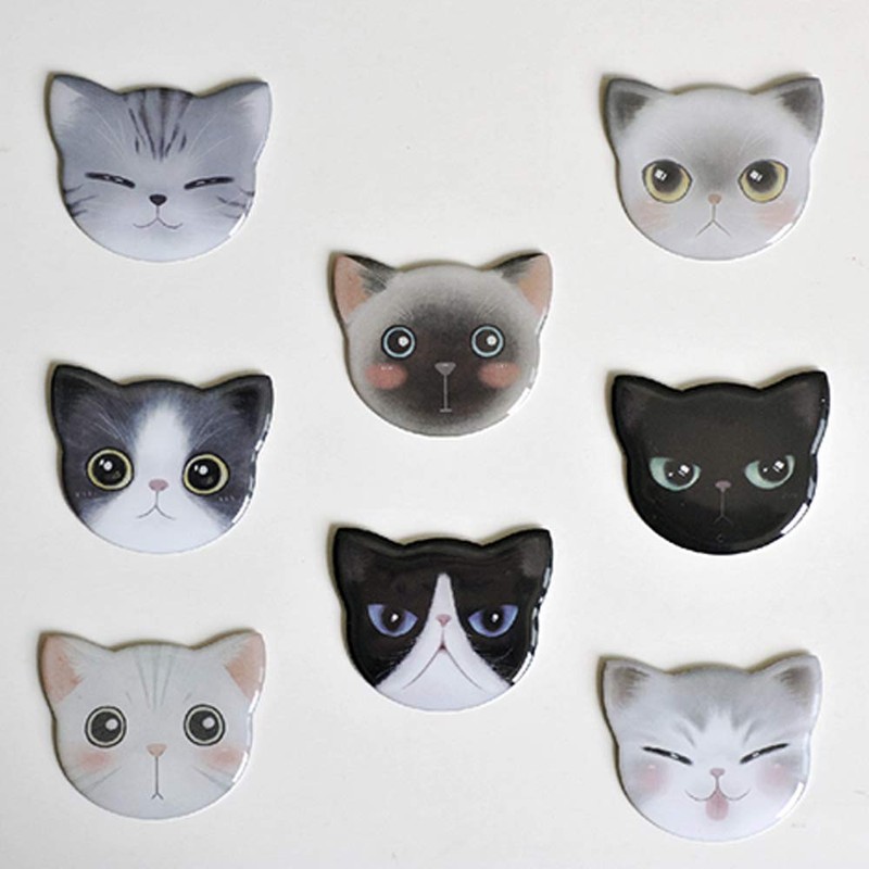 Catlady Cute cat Mirrors,Unbreakable Stainless Steel Mirror,Portable Handheld Vanity Mirror